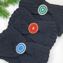Load image into Gallery viewer, Winter Reflections Headbands with Beaded Pin
