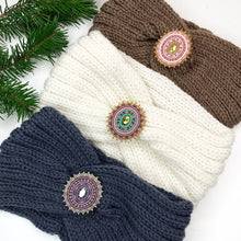 Load image into Gallery viewer, Winter Reflections Headbands with Beaded Brooch
