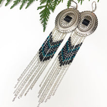 Load image into Gallery viewer, Winter Reflections Concho Statement Earrings - Silver
