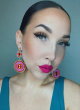 Load image into Gallery viewer, Divine Being Statement Earrings - Magenta
