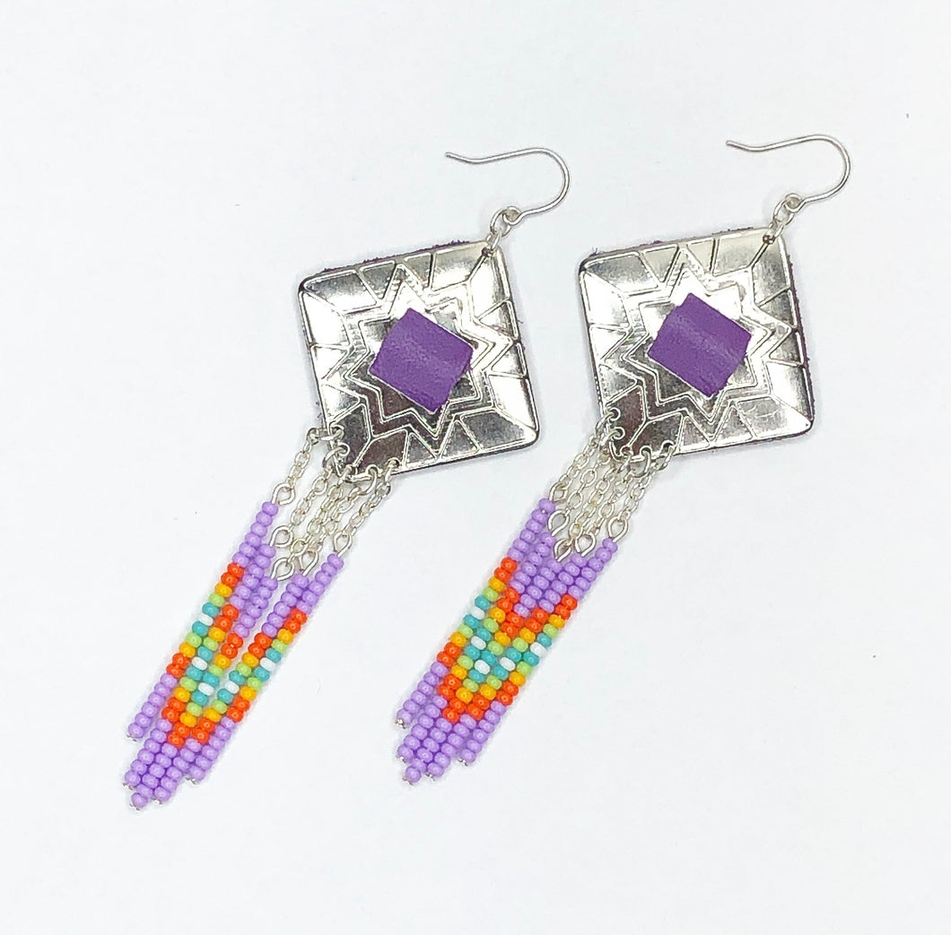 Lavender Retro Rainbow Earrings