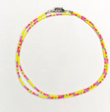 Load image into Gallery viewer, Rainbow Bliss Mask with 4 in 1 Beaded lanyard - Bright Yellow
