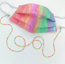 Load image into Gallery viewer, Rainbow Bliss Mask with 4 in 1 Beaded lanyard - Green
