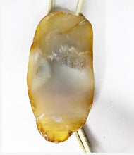 Load image into Gallery viewer, Warm Honey Yellow Agate Slice Bolo Tie
