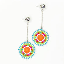 Load image into Gallery viewer, Bright Side Drop Earrings - Orange Centre
