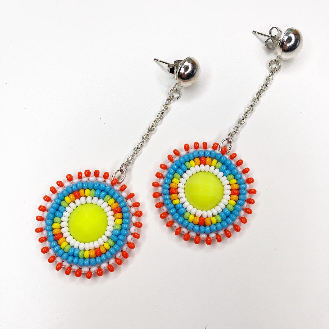 Bright Side Drop Earrings - Yellow Centre