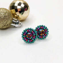 Load image into Gallery viewer, Disco Dynasty Stud Earrings - Rainbow Glitter
