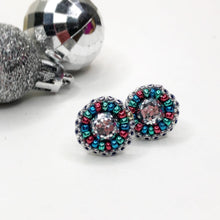 Load image into Gallery viewer, Disco Dynasty Stud Earrings - Silver Glitter
