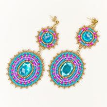 Load image into Gallery viewer, Divine Being Statement Earrings - Turquoise
