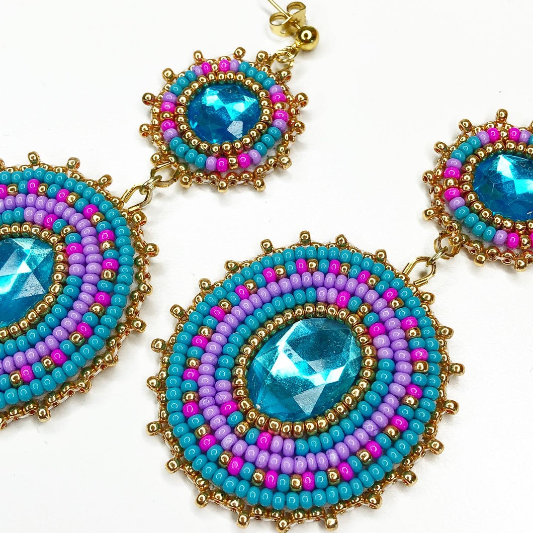 Divine Being Statement Earrings - Turquoise