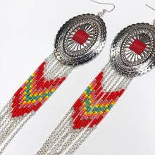 Load image into Gallery viewer, Neon Nirvana Large Statement Earrings - Red
