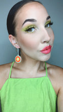 Load image into Gallery viewer, Neon Nirvana Drop Earrings - Yellow Centre
