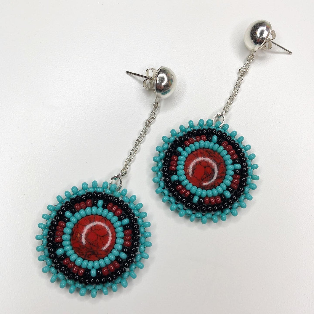 Revival Drop Earrings - Red Centre