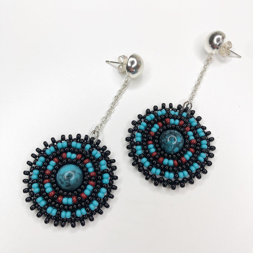 Revival Drop Earrings - Turquoise Centre