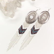 Load image into Gallery viewer, Revival Statement Earrings - White &amp; Silver
