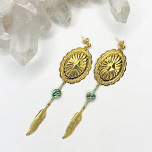 Load image into Gallery viewer, Serenity Feather Charm Earrings - Gold
