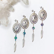 Load image into Gallery viewer, Serenity Feather Charm Earrings - Silver
