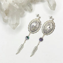 Load image into Gallery viewer, Serenity Feather Charm Earrings - Silver
