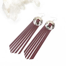 Load image into Gallery viewer, Serenity Fringe Leather Earrings - Deep Mahogany
