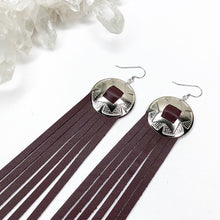 Load image into Gallery viewer, Serenity Fringe Leather Earrings - Deep Mahogany
