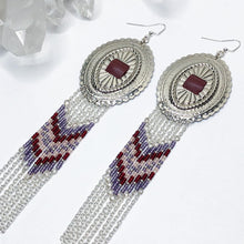 Load image into Gallery viewer, Serenity Statement Earrings - Silver &amp; Purple
