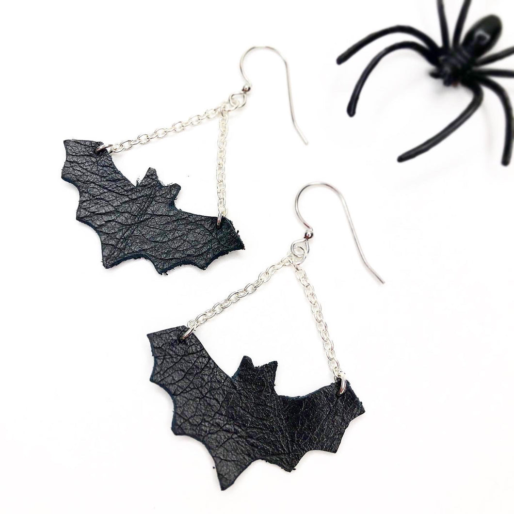 Spells & Spirits Leather Bat Earrings