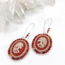 Load image into Gallery viewer, Haunted Victorian Cameo Earrings - Orange
