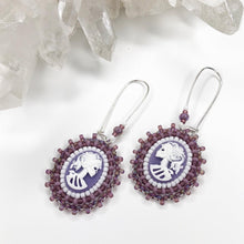 Load image into Gallery viewer, Haunted Victorian Cameo Earrings - Purple
