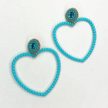 Load image into Gallery viewer, 2 in 1 Sweetheart Earrings - Blue

