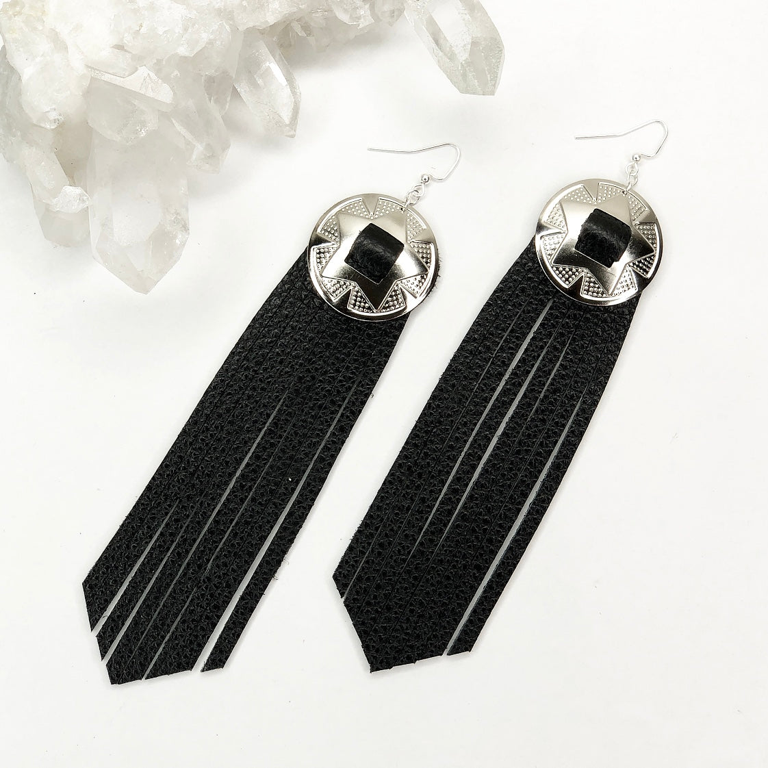 Black West Coast Fringe Earrings
